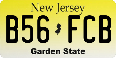 NJ license plate B56FCB