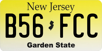 NJ license plate B56FCC