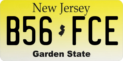 NJ license plate B56FCE
