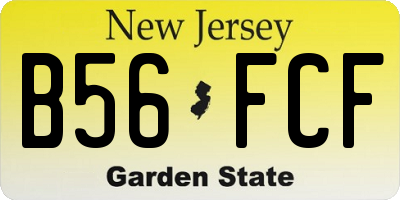 NJ license plate B56FCF