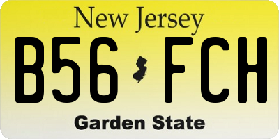 NJ license plate B56FCH