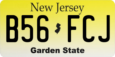 NJ license plate B56FCJ