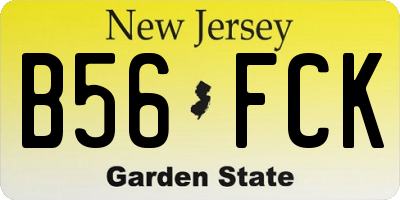 NJ license plate B56FCK