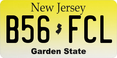 NJ license plate B56FCL