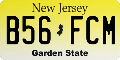 NJ license plate B56FCM
