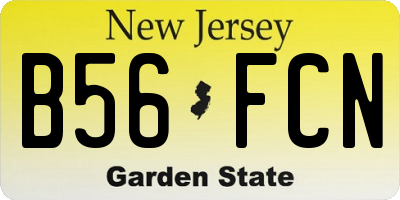 NJ license plate B56FCN