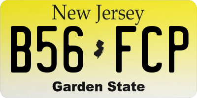 NJ license plate B56FCP