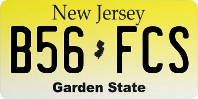 NJ license plate B56FCS