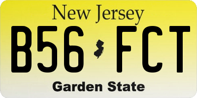 NJ license plate B56FCT