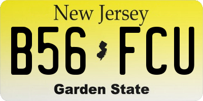 NJ license plate B56FCU