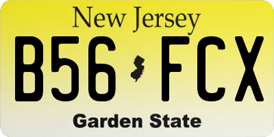NJ license plate B56FCX