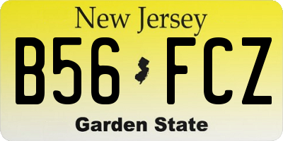 NJ license plate B56FCZ