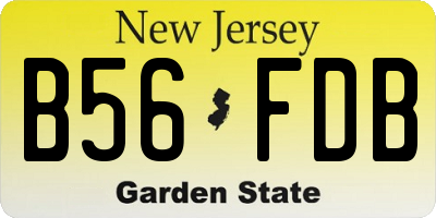 NJ license plate B56FDB