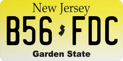NJ license plate B56FDC