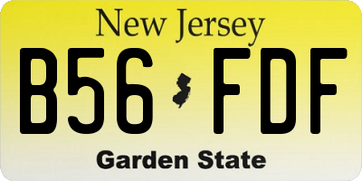 NJ license plate B56FDF