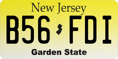 NJ license plate B56FDI