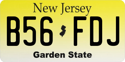 NJ license plate B56FDJ