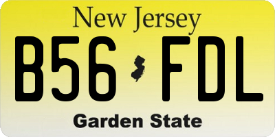 NJ license plate B56FDL