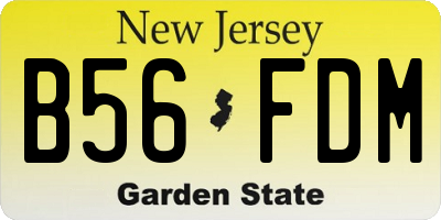 NJ license plate B56FDM