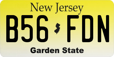 NJ license plate B56FDN