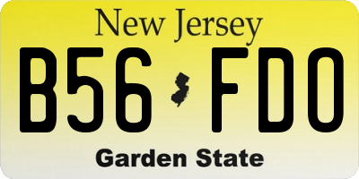 NJ license plate B56FDO