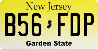 NJ license plate B56FDP