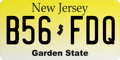 NJ license plate B56FDQ