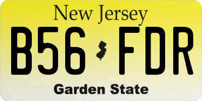 NJ license plate B56FDR