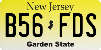 NJ license plate B56FDS