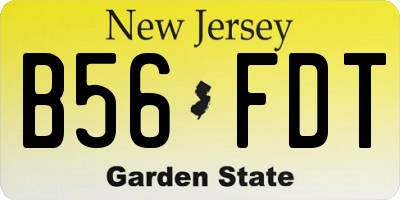 NJ license plate B56FDT