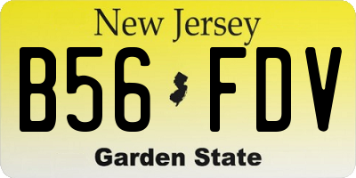 NJ license plate B56FDV