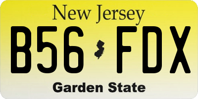 NJ license plate B56FDX
