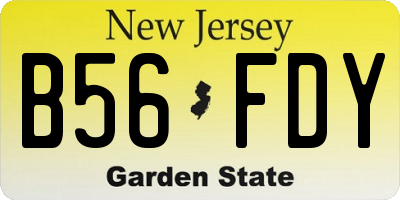 NJ license plate B56FDY