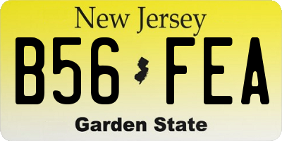 NJ license plate B56FEA