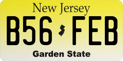 NJ license plate B56FEB