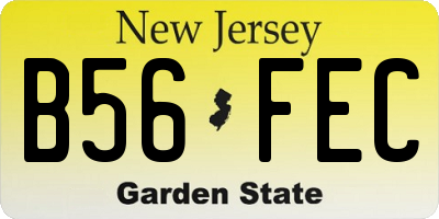 NJ license plate B56FEC