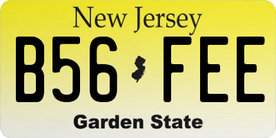 NJ license plate B56FEE