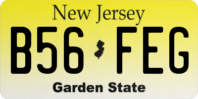 NJ license plate B56FEG