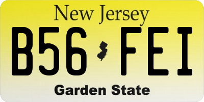 NJ license plate B56FEI
