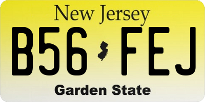 NJ license plate B56FEJ