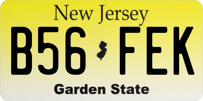 NJ license plate B56FEK