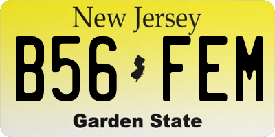 NJ license plate B56FEM