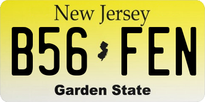 NJ license plate B56FEN