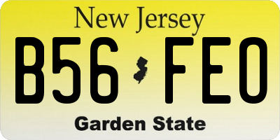 NJ license plate B56FEO