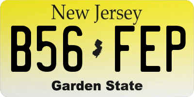 NJ license plate B56FEP