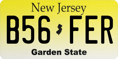 NJ license plate B56FER