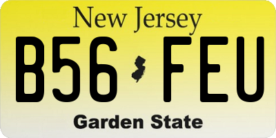 NJ license plate B56FEU