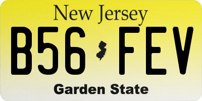NJ license plate B56FEV