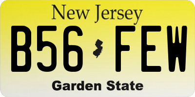 NJ license plate B56FEW
