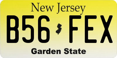 NJ license plate B56FEX